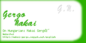 gergo makai business card